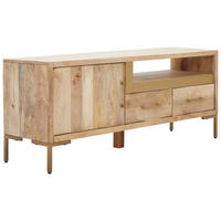 LOWBOARD 145/57/40 cm  - Goldfarben/Naturfarben, Natur, Holz/Metall (145/57/40cm) - MID.YOU