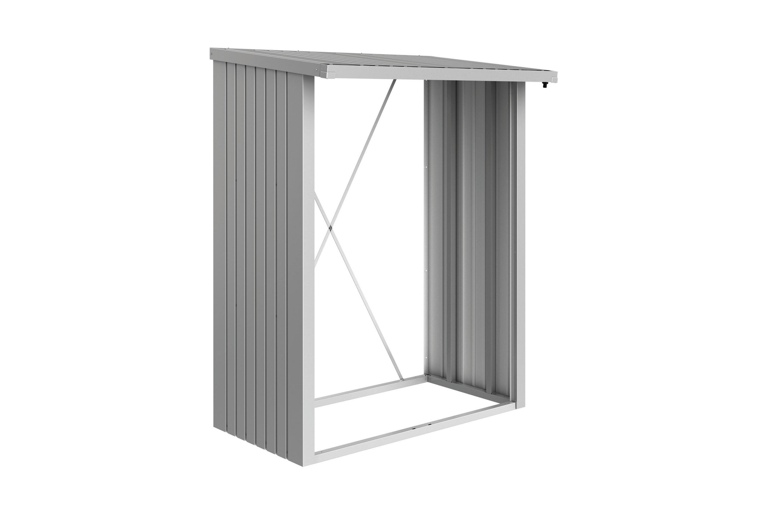 KAMINHOLZREGAL 157/199/102 cm  Metall  - Silberfarben, Design, Metall (157/199/102cm) - Biohort