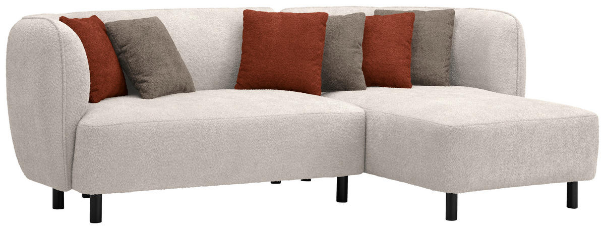 ECKSOFA in Chenille Sandfarben  - Sandfarben/Rostfarben, Design, Holz/Textil (236/148cm) - Lomoco