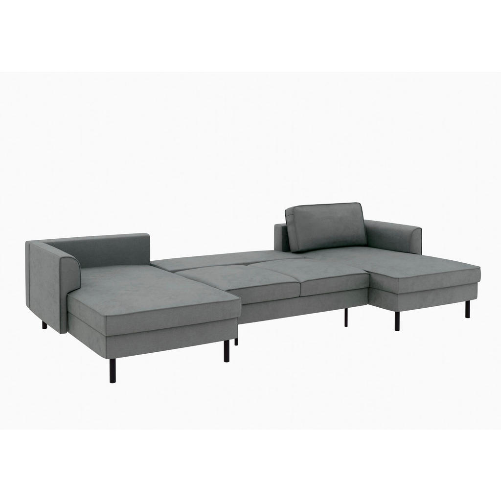 Thumbnail - Trendmanufaktur Wohnlandschaft, Anthrazit, Textil, 6-Sitzer, U-Form, 306x161 cm, Made in Europe, Stoffauswahl, Sitzquali...