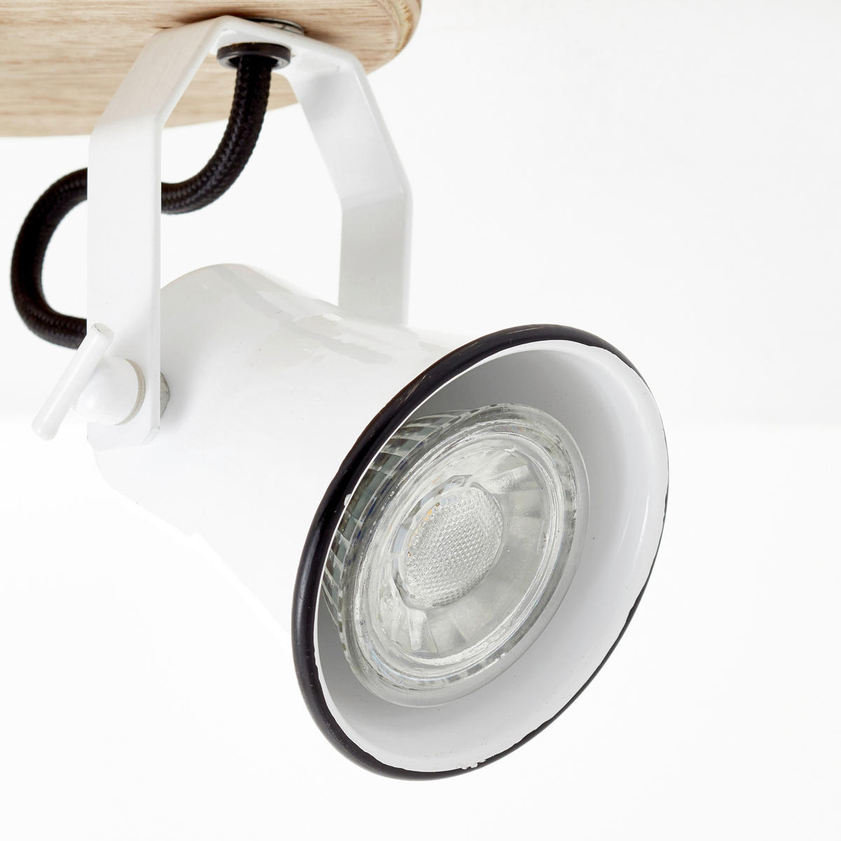 DECKENLEUCHTE    16/13/23 cm  - Weiss, Natur, Holz/Metall (16/13/23cm) - Brilliant