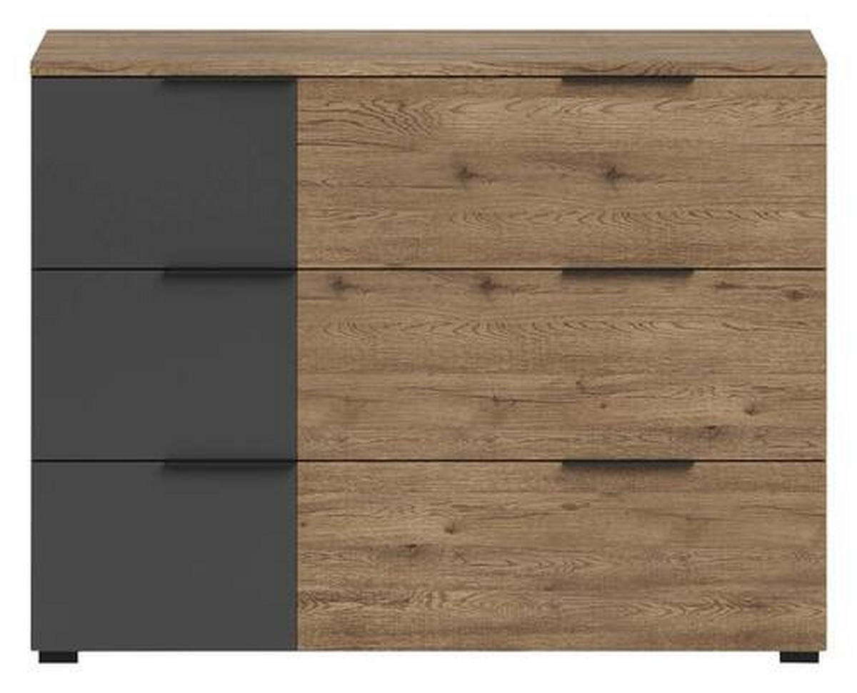 KOMODA S VRATIMA - boja hrasta/grafitno siva, Dizajnerski, pločasti materijal (120/89/40cm) - Hom`in