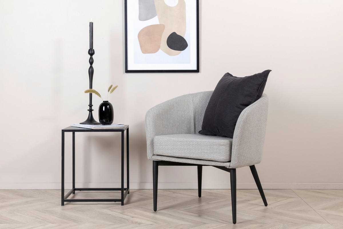 SESSEL in Textilgeflecht Grau, Schwarz  - Schwarz/Grau, Design, Textil/Metall (83/70/64cm) - Livetastic