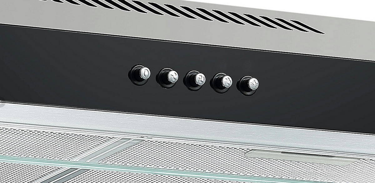FLÄKTKÅPA CH16060SGB  - stålfärgad/svart, Trend, metall/glas (60/13/50,3cm) - Respekta