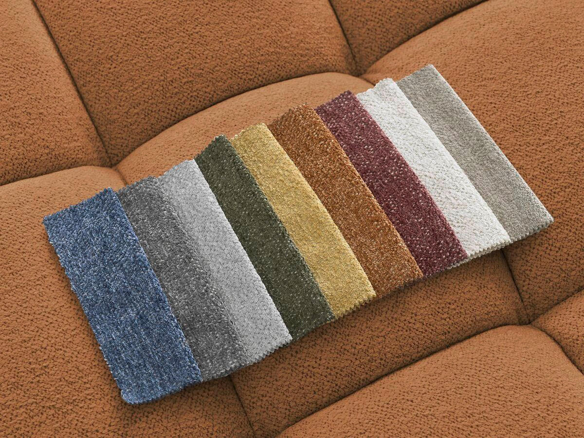 ECKSOFA Ottomane links  EVEREST Orange Flachgewebe  - Schwarz/Orange, MODERN, Kunststoff/Textil (210/352cm)