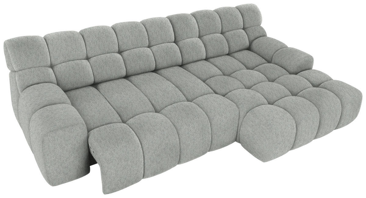 Ecksofa inkl. Funktion Salbeigrün Webstoff  - Salbeigrün/Schwarz, MODERN, Kunststoff/Textil (297/180cm) - Welnova