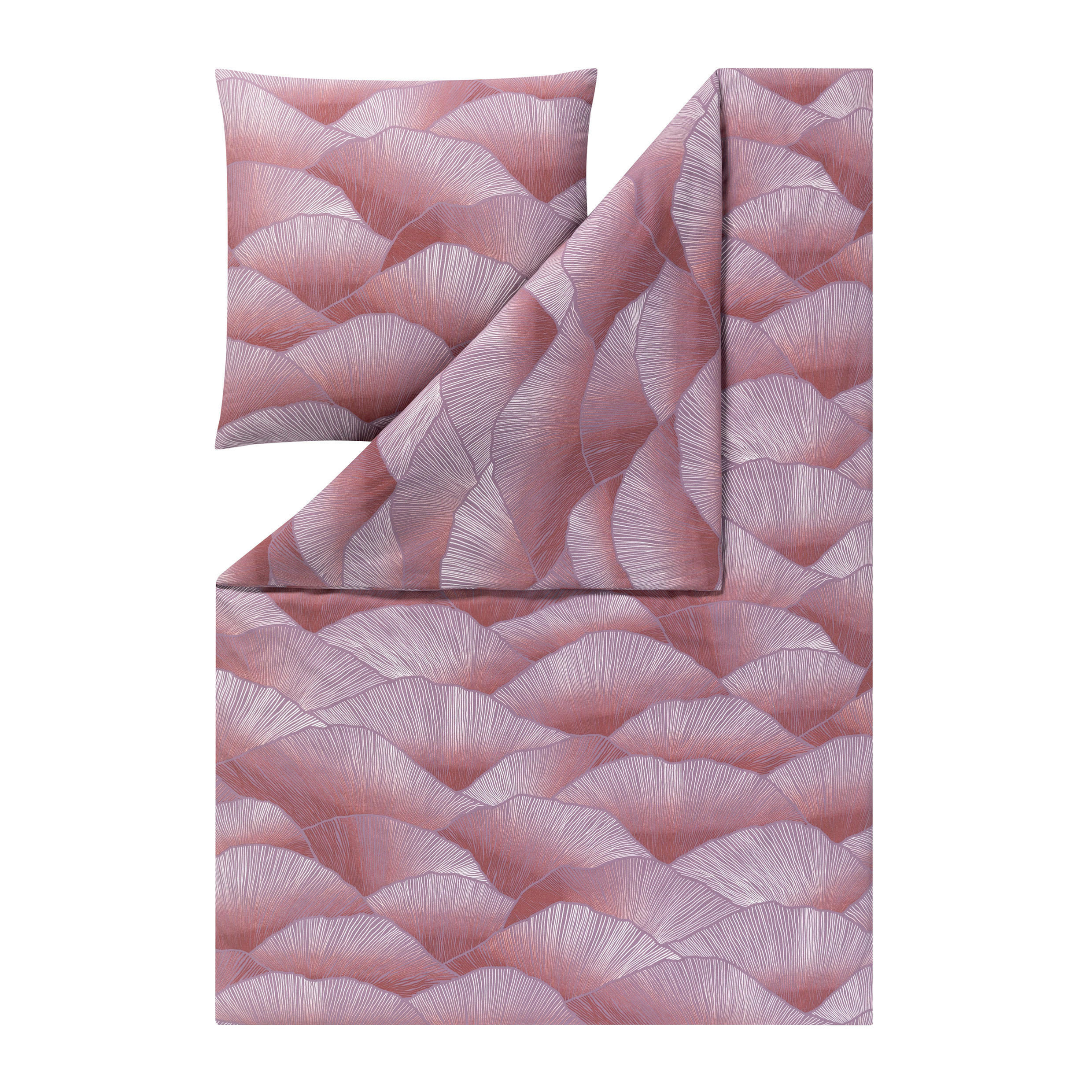 BETTWÄSCHE 2-teilig Alba Flanell 135/200 cm  - Aubergine, Design, Textil (135/200cm) - Estella