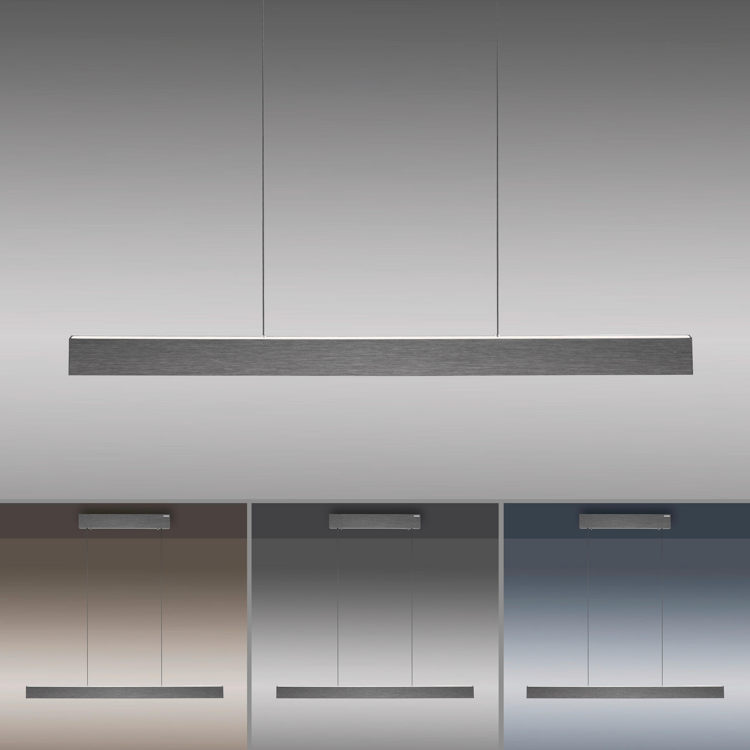LED-PENDELLEUCHTE 120/8,2/240 cm  - Grau, Design, Kunststoff/Metall (120/8,2/240cm) - Neuhaus PURE