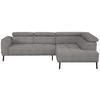 ECKSOFA in Webstoff Taupe  - Taupe/Schwarz, Design, Textil/Metall (280/205cm) - MID.YOU