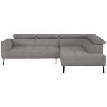ECKSOFA in Webstoff Taupe  280/205 cm  - Taupe/Schwarz, Design, Textil/Metall (280/205cm) - Xora