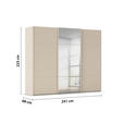SCHWEBETÜRENSCHRANK 242/223/68 cm 3-türig Champagner  - Champagner, KONVENTIONELL, Glas/Holzwerkstoff (242/223/68cm) - Novel
