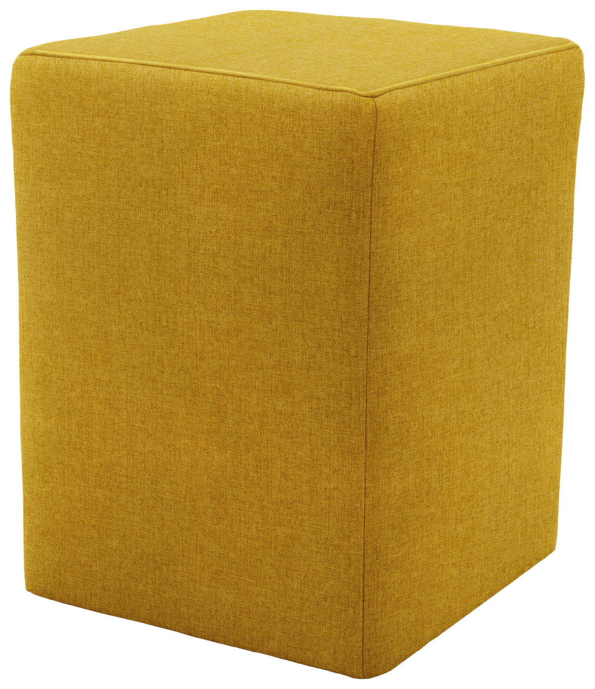 HOCKER Webstoff Senfgelb  - Silberfarben/Senfgelb, Design, Kunststoff/Textil (38/47/38cm) - LOOKS by W.Joop