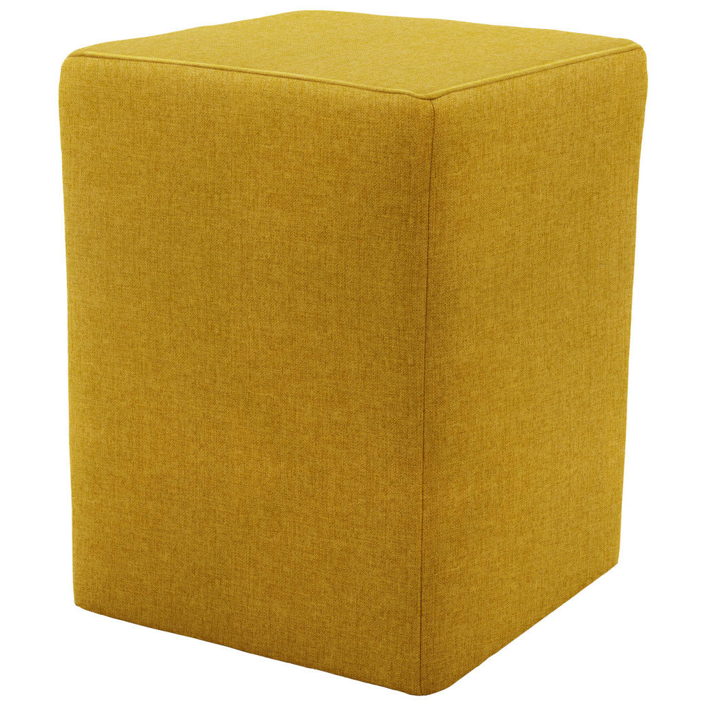 Thumbnail - Looks by W.Joop Hocker Looks XX, Senfgelb, Textil, Uni, Füllung: Schaumstoff, quadratisch, 38x47x38 cm, Made in EU, FSC ...