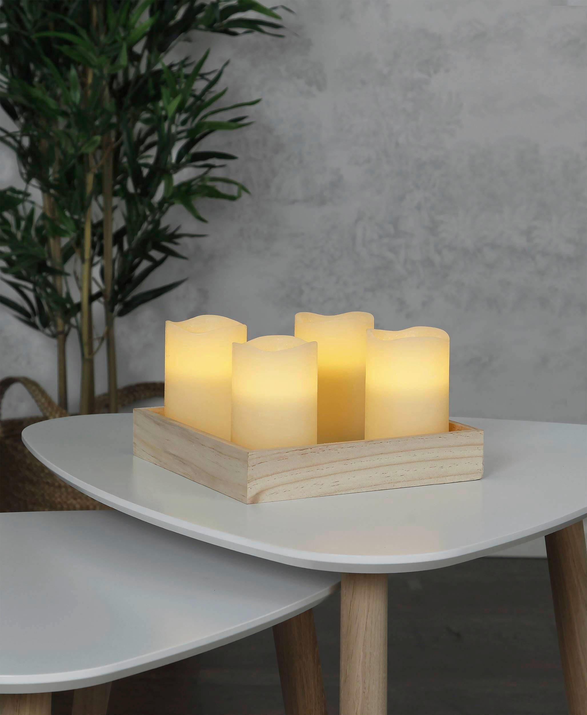 LED-KERZE 7,5/12,5 cm  - Beige, Basics, Naturmaterialien/Kunststoff (7,5/12,5cm) - Eglo