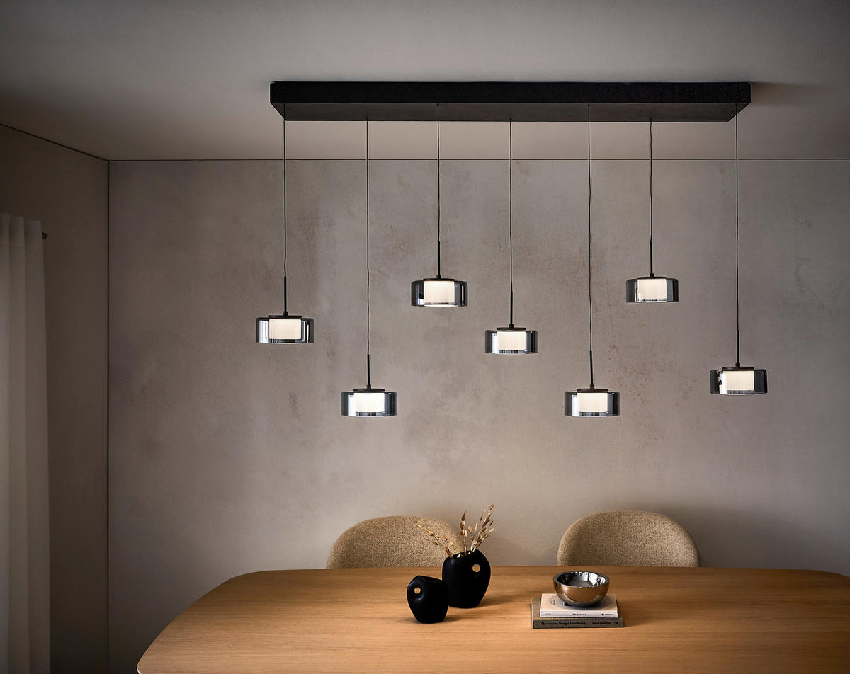 ZÁVĚSNÉ LED SVÍTIDLO, 126/21/180 cm  - černá, Design, kov/plast (126/21/180cm)