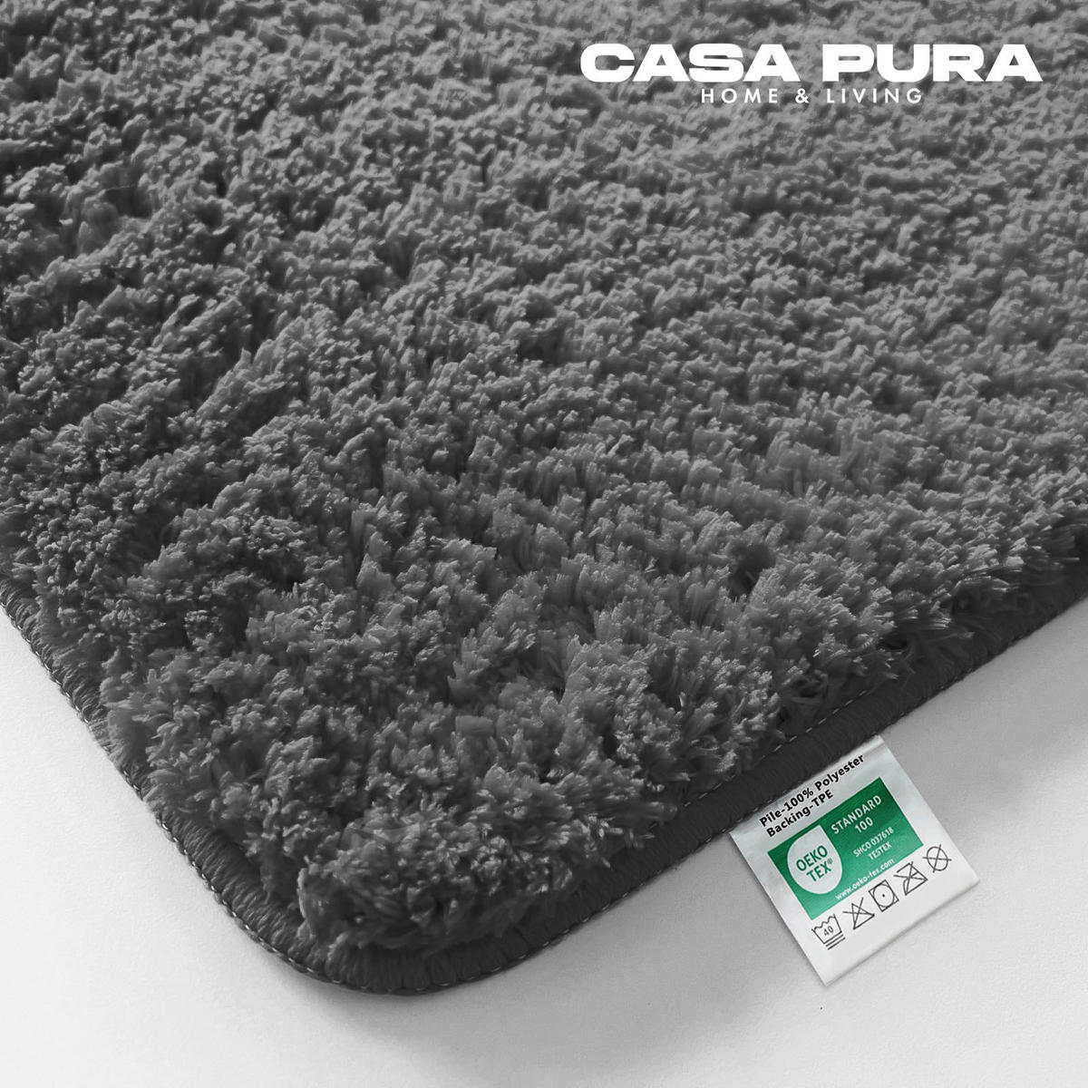 BADEMATTE SKY Dunkelgrau 80/150 cm  - Dunkelgrau, Basics, Kunststoff/Textil (80/150cm) - Floordirekt