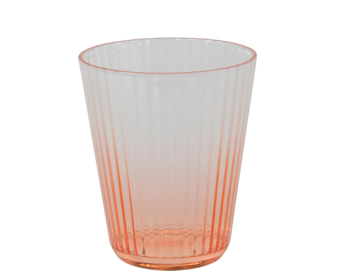 BECHER    - Transparent/Aprikose, Basics, Kunststoff (8,5/10cm) - Ambia Home