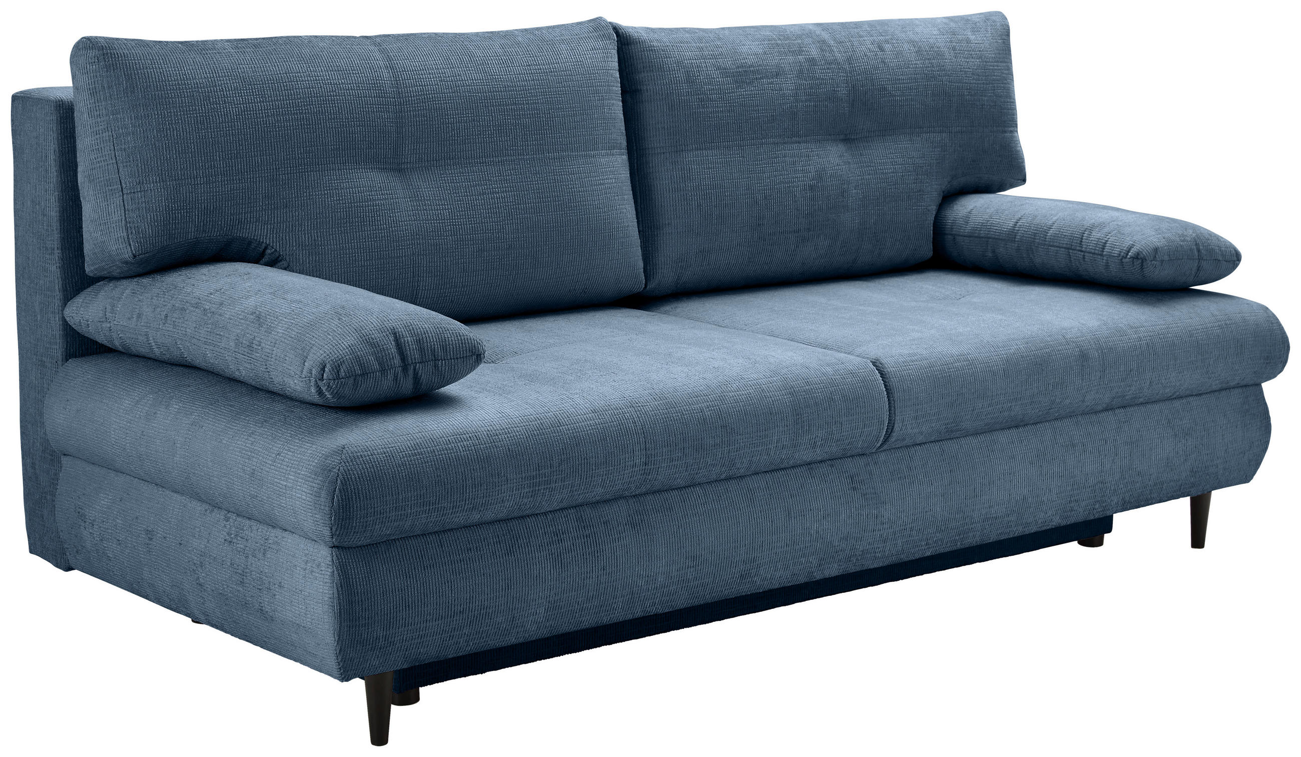 SCHLAFSOFA Chenille Blau  - Blau/Schwarz, KONVENTIONELL, Holz/Textil (212/97/105cm) - Carryhome