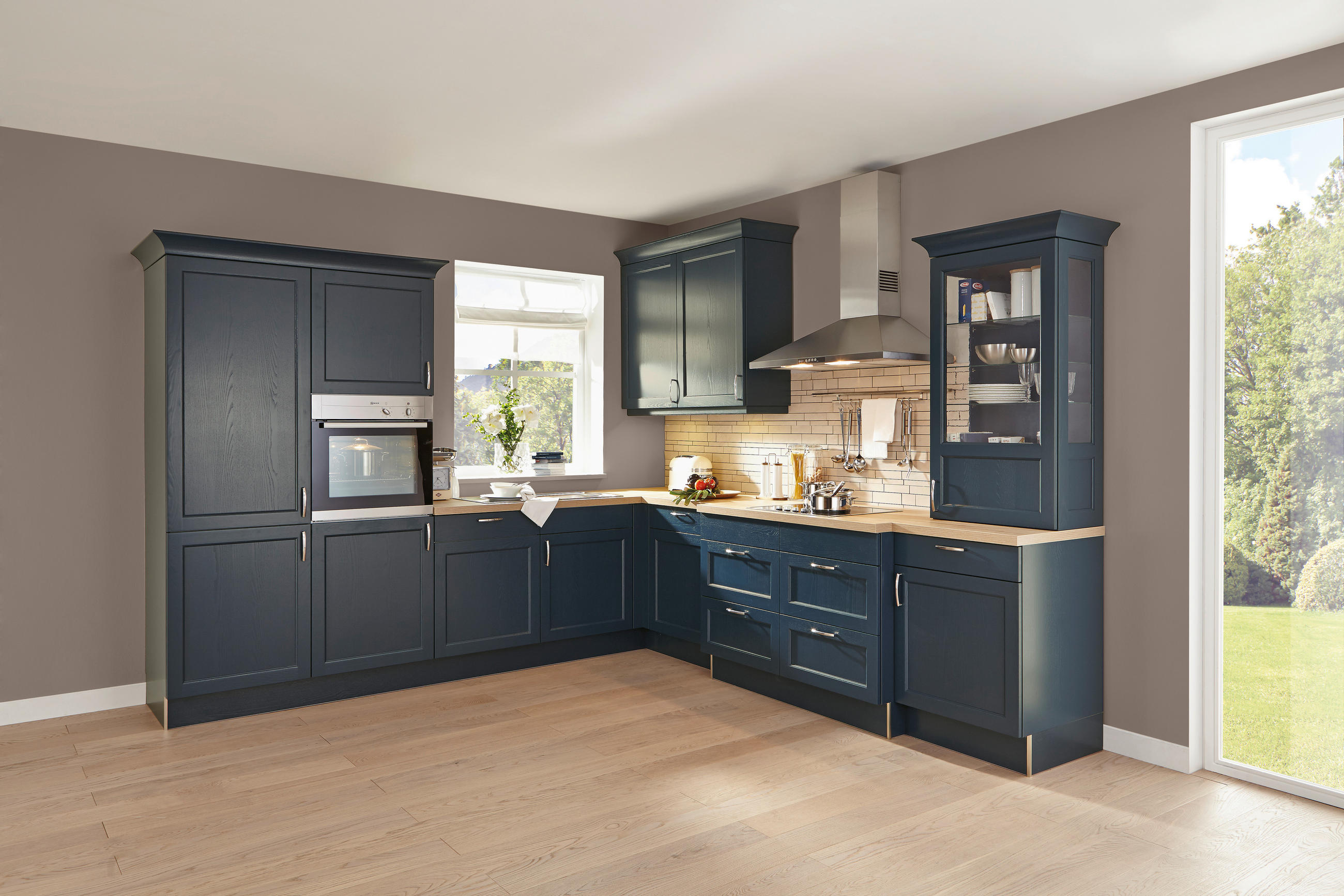 EINBAUKÜCHE BRISTOL  - Blau, LIFESTYLE, Holzwerkstoff - Moderano
