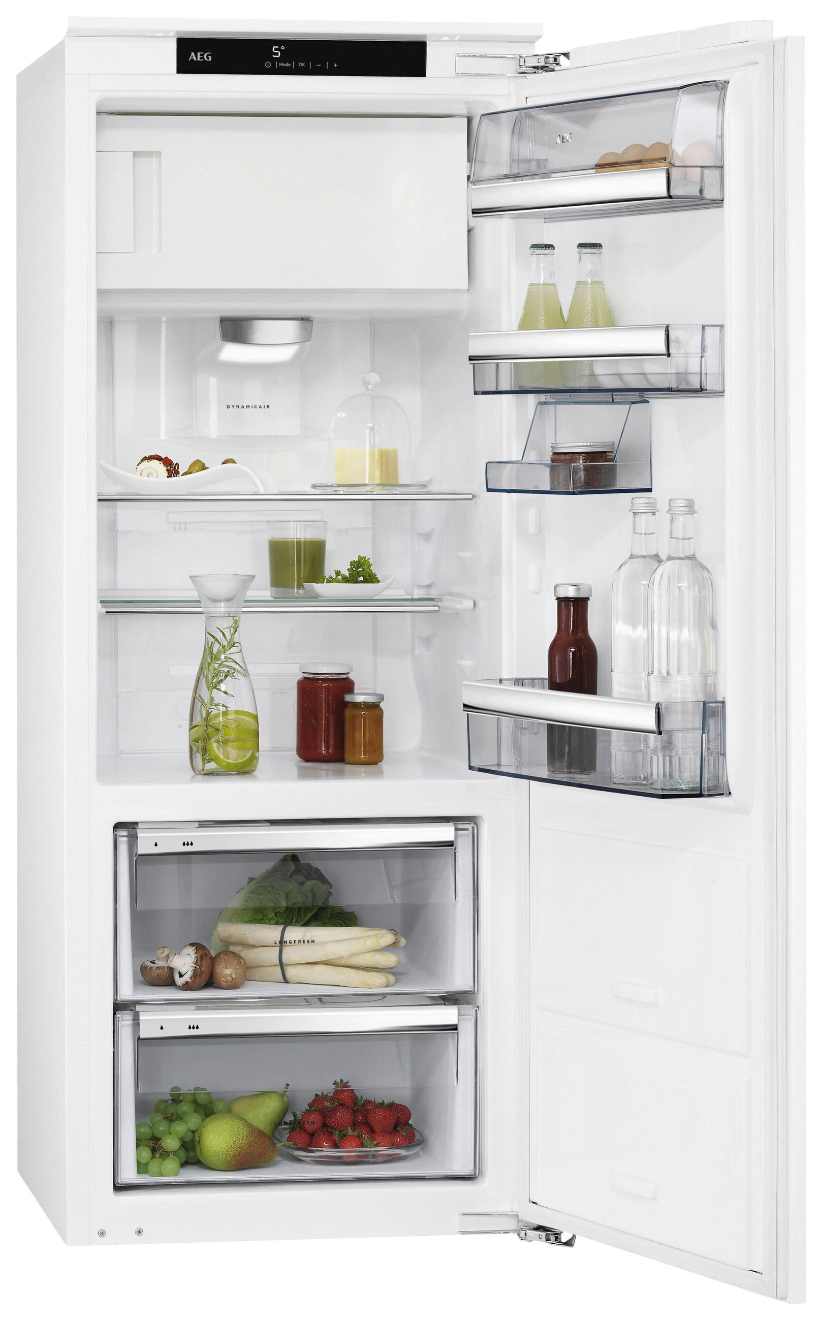 KÜHLSCHRANK 55,6/139,8/54,9 cm SFE814D9ZC  - Weiß, Basics, Glas/Metall (55,6/139,8/54,9cm) - AEG