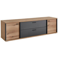 LOWBOARD 205/57,9/50 cm  - Eichefarben/Dunkelgrau, Konventionell, Holzwerkstoff/Kunststoff (205/57,9/50cm) - Xora