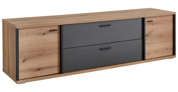 LOWBOARD  in 205/57,9/50 cm  - Eichefarben/Dunkelgrau, KONVENTIONELL, Holzwerkstoff/Kunststoff (205/57,9/50cm) - Xora