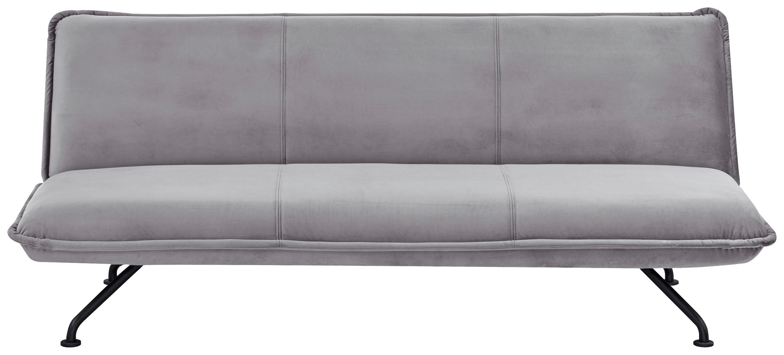 SCHLAFSOFA in Velours Grau  - Schwarz/Grau, MODERN, Textil/Metall (190/75/89cm) - MID.YOU