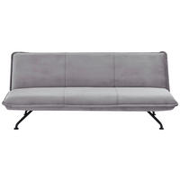 SCHLAFSOFA in Velours Grau  - Schwarz/Grau, MODERN, Textil/Metall (190/75/89cm) - MID.YOU