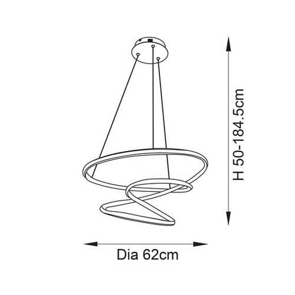 HÄNGELEUCHTE 62/184,5 cm  - Schwarz/Weiß, Design, Kunststoff/Metall (62/184,5cm) - ENDON