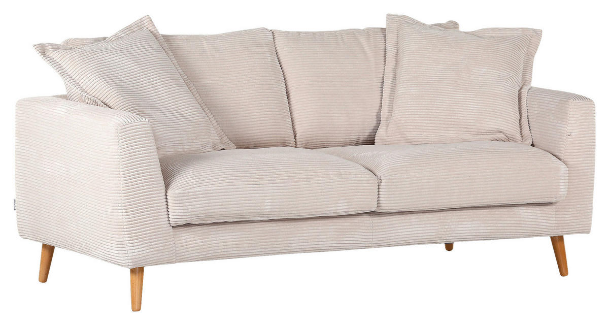 2,5-SITZER Cord Beige  - Beige/Naturfarben, ROMANTIK / LANDHAUS, Holz/Textil (195/69/100cm) - Landscape