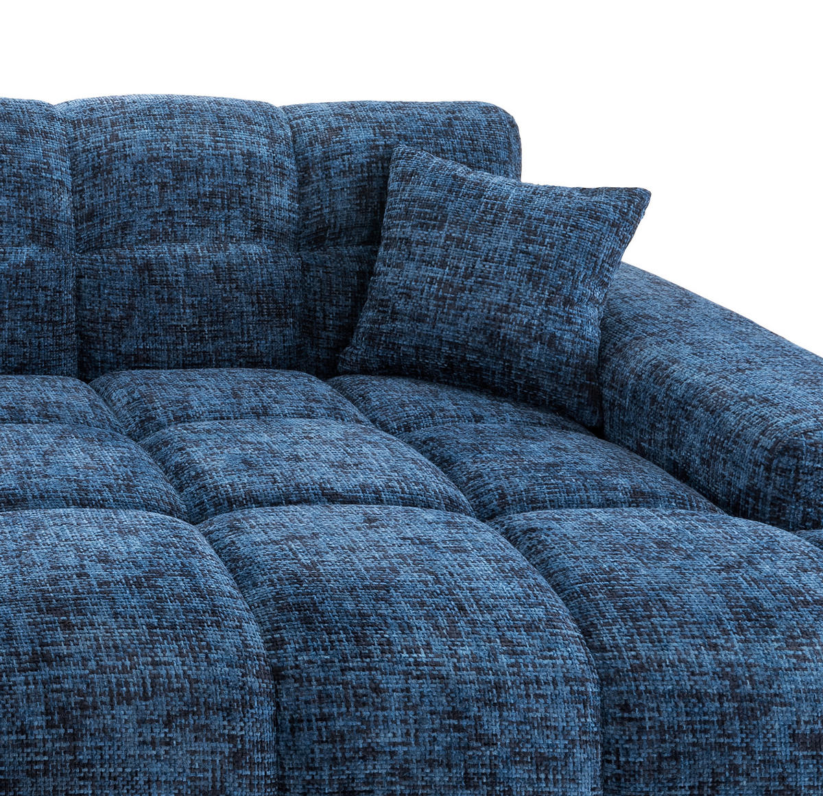 ECKSOFA in Struktur Blau  301/152 cm  - Blau/Schwarz, MODERN, Kunststoff/Textil (301/152cm) - Livetastic