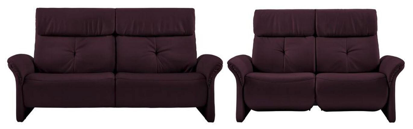 SITZGARNITUR in Echtleder Violett - Violett/Schwarz, KONVENTIONELL, Leder/Kunststoff (209/107/91cm) - Himolla Komfortklass