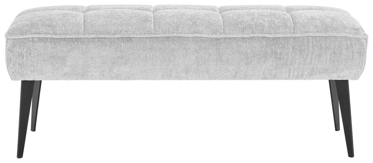 SITZBANK 133/54/47 cm Webstoff Hellgrau Metall  - Hellgrau/Schwarz, MODERN, Textil/Metall (133/54/47cm) - Welnova