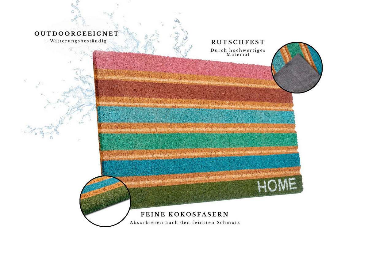 KOKOSMATTE 45/75 cm Mix Mats  - Multicolor, Basics, Naturmaterialien/Kunststoff (45/75cm) - Hanse Home
