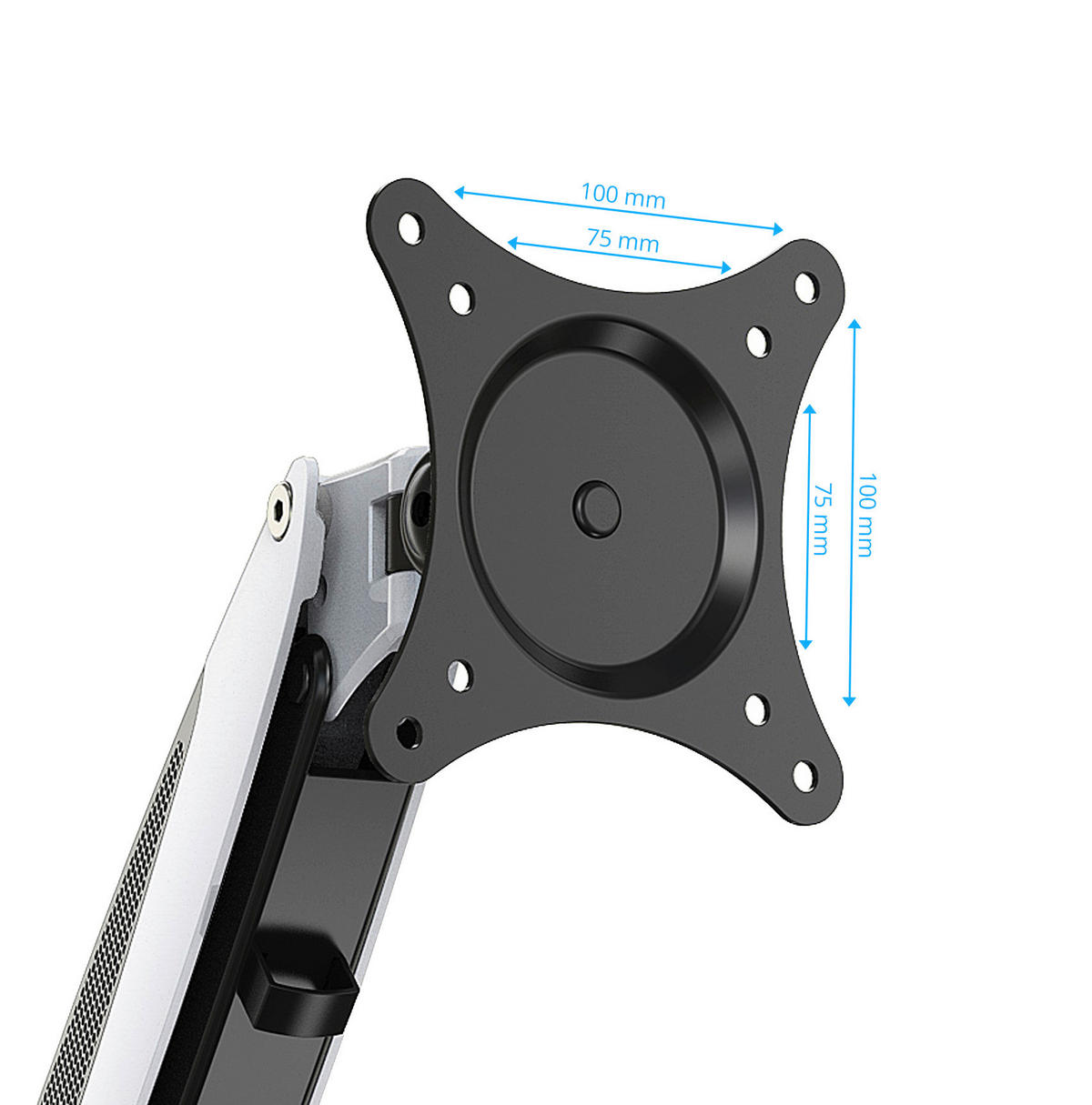 MONITOR-HALTERUNG Metall Weiß, Schwarz  - Schwarz/Weiß, Basics, Metall (40/38/32cm) - MID.YOU