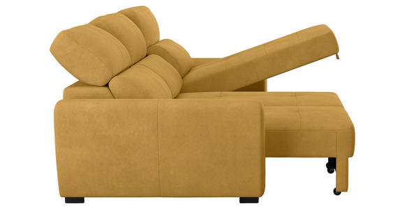ECKSOFA Senfgelb Mikrofaser  - Senfgelb/Schwarz, KONVENTIONELL, Kunststoff/Textil (285/177cm) - Carryhome