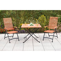 GARTENSESSEL Holz, Metall Graphitfarben, Naturfarben  - Graphitfarben/Naturfarben, KONVENTIONELL, Holz/Metall (55/109/107cm) - Gardenson