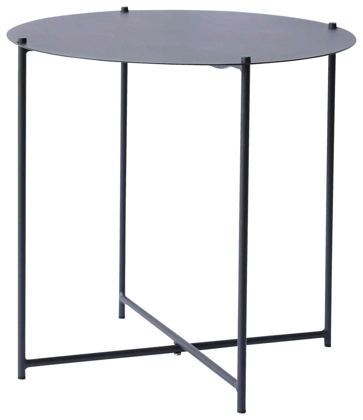 BEISTELLTISCH 49/49/49 cm Anthrazit rund  - Anthrazit, Design, Metall (49/49/49cm) - Xora