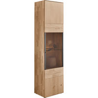 VITRINE  in massiv Kerneiche Eichefarben - Eichefarben/Anthrazit, Natur, Glas/Holz (53/206/39cm) - Valnatura