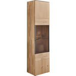 VITRINE  in massiv Kerneiche Eichefarben - Eichefarben/Anthrazit, Natur, Glas/Holz (53/206/39cm) - Valnatura