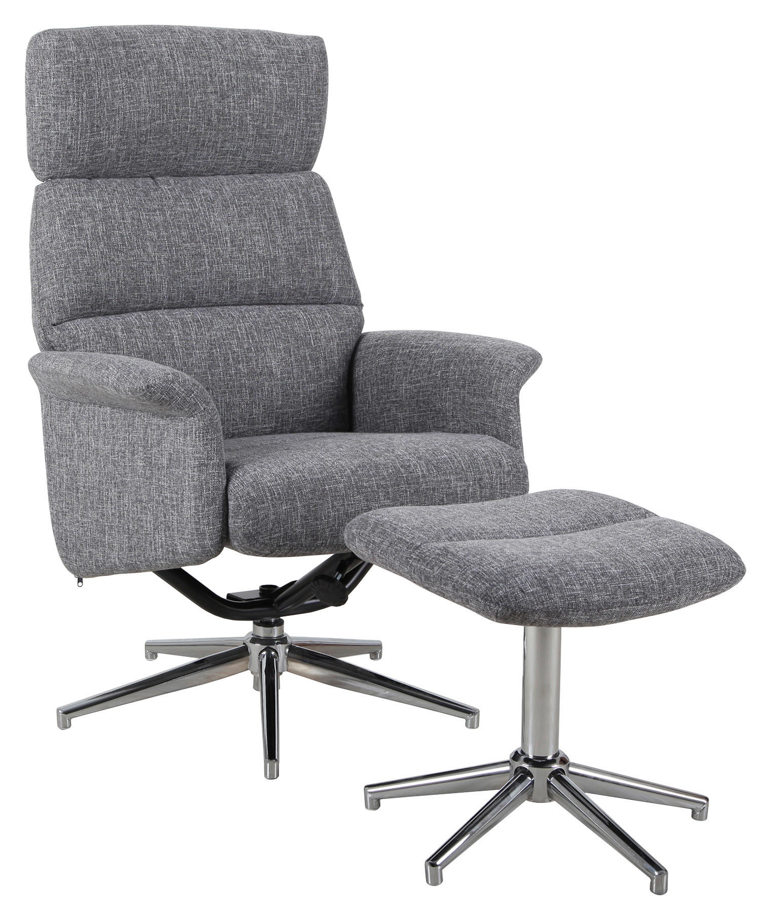 RELAXSESSELSET Webstoff - Chromfarben/Grau, Design, Textil/Metall (74/96-106/80-104cm) - Carryhome