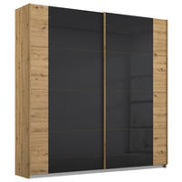 SCHWEBETÜRENSCHRANK  in Anthrazit, Eiche Artisan  - Anthrazit/Eiche Artisan, MODERN, Glas/Holzwerkstoff (181/210/62cm) - Rauch Möbel
