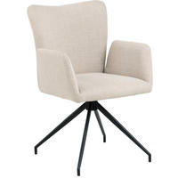 ARMLEHNSTUHL  in Webstoff  - Beige/Schwarz, Modern, Textil/Metall (57,5/86/61,5cm) - MID.YOU