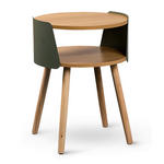 BEISTELLTISCH 40/40/55 cm Eiche massiv Grün, Eichefarben rund  - Eichefarben/Grün, Design, Holz/Holzwerkstoff (40/40/55cm) - Xora