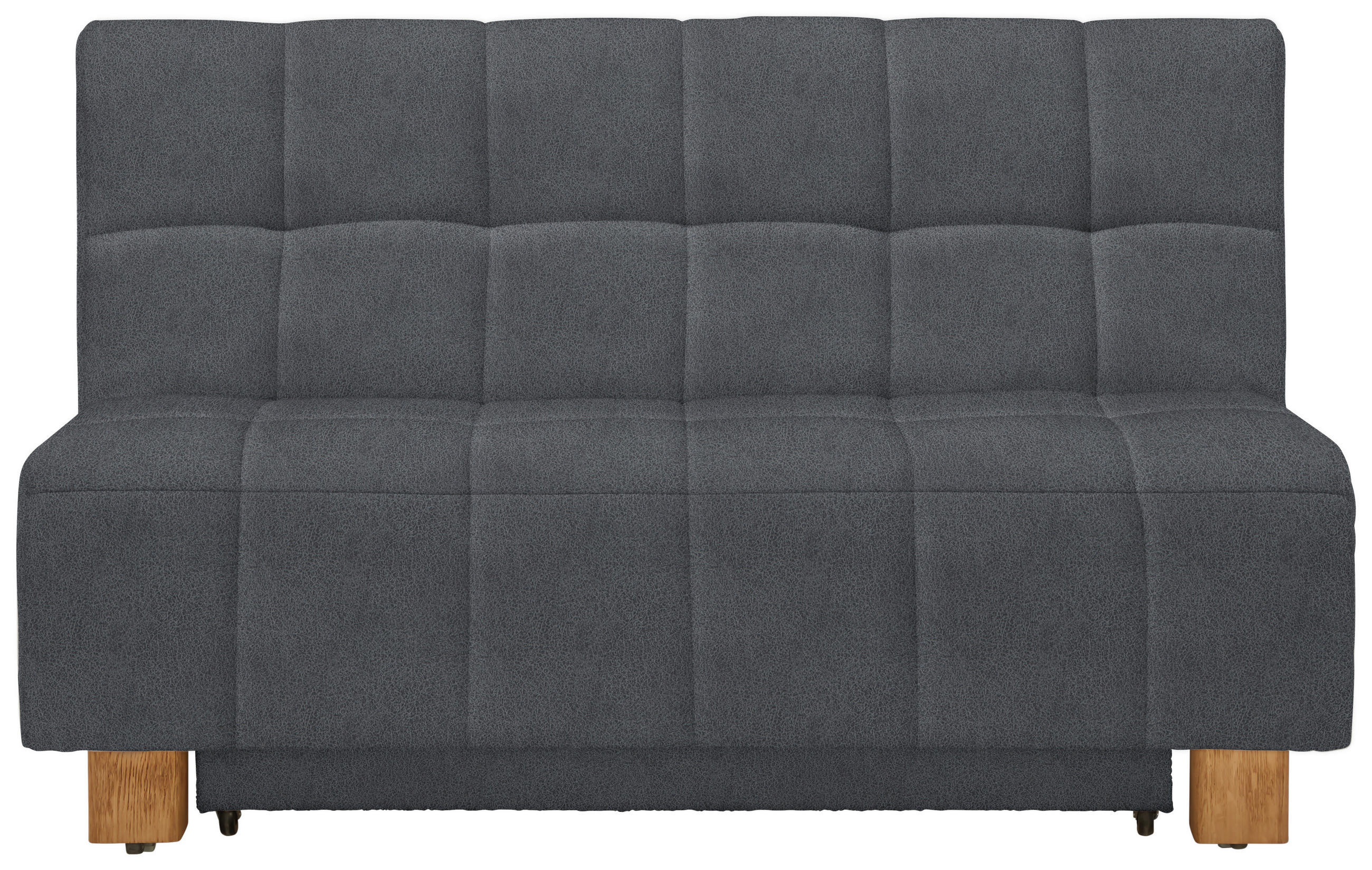 SCHLAFSOFA in Flachgewebe Dunkelgrau  - Dunkelgrau/Naturfarben, MODERN, Holz/Textil (145/92/102cm) - Novel
