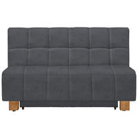 SCHLAFSOFA in Flachgewebe Dunkelgrau  - Dunkelgrau/Naturfarben, MODERN, Holz/Textil (145/92/102cm) - Novel