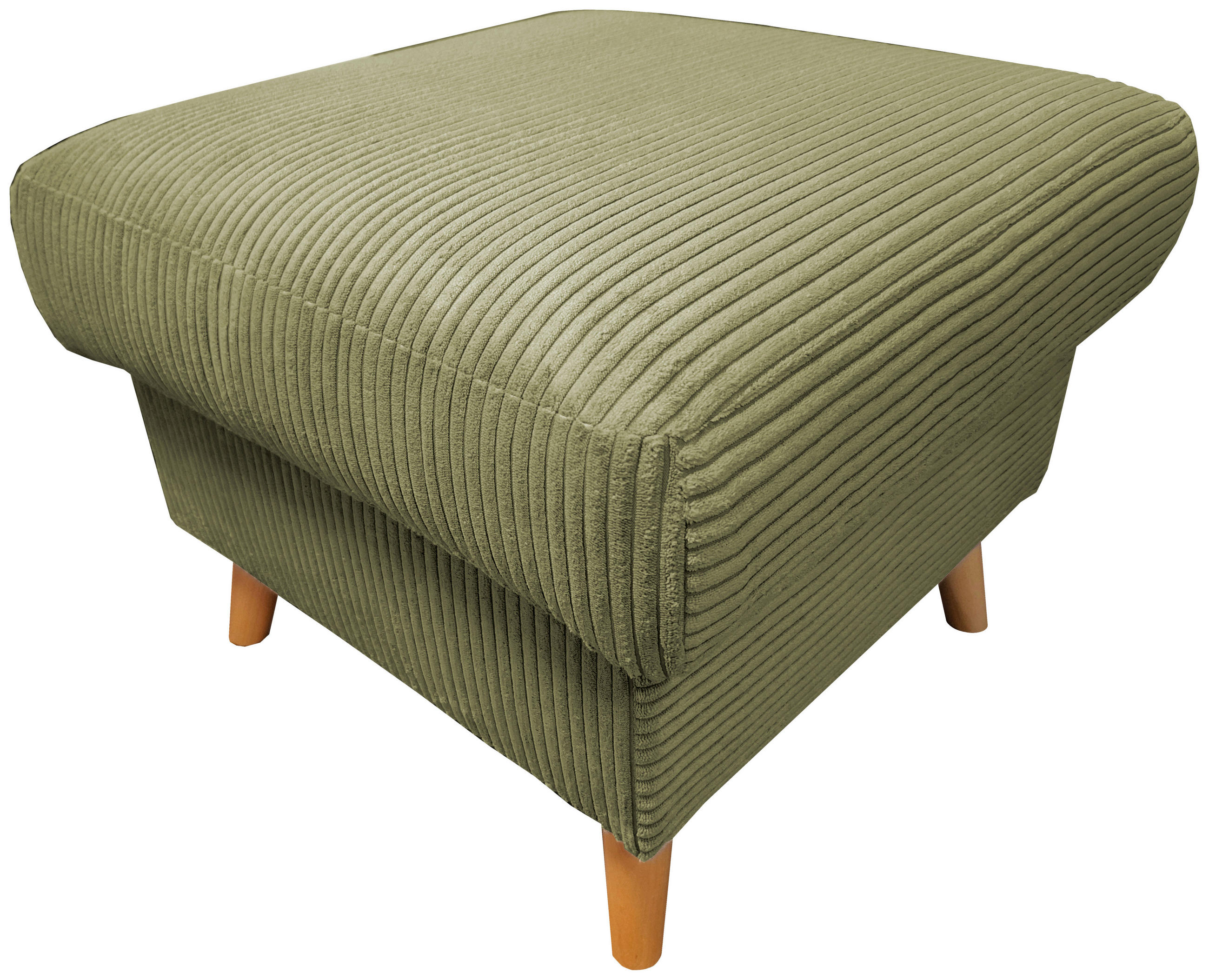 HOCKER in Textil Olivgrün  - Naturfarben/Olivgrün, Design, Holz/Textil (61/43/61cm) - P & B