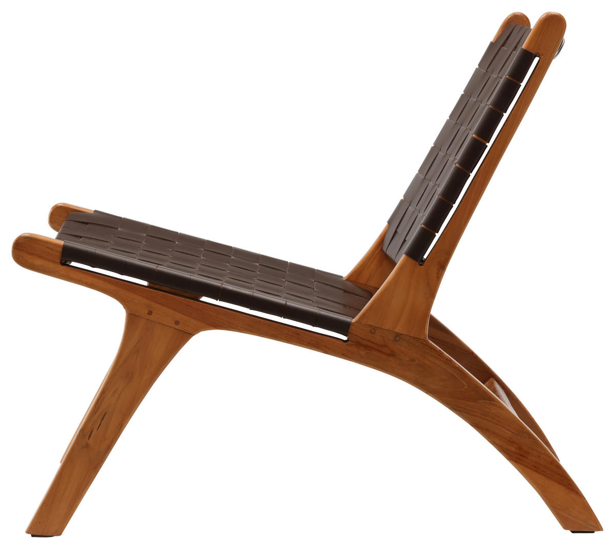 SESSEL in Lederlook (vegan) Braun  - Braun, Design, Holz/Textil (65/69/77cm) - Livetastic
