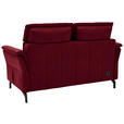 2-SITZER-SOFA  in Mikrofaser Rot  - Rot/Schwarz, KONVENTIONELL, Textil/Metall (178/103/95cm) - Dieter Knoll