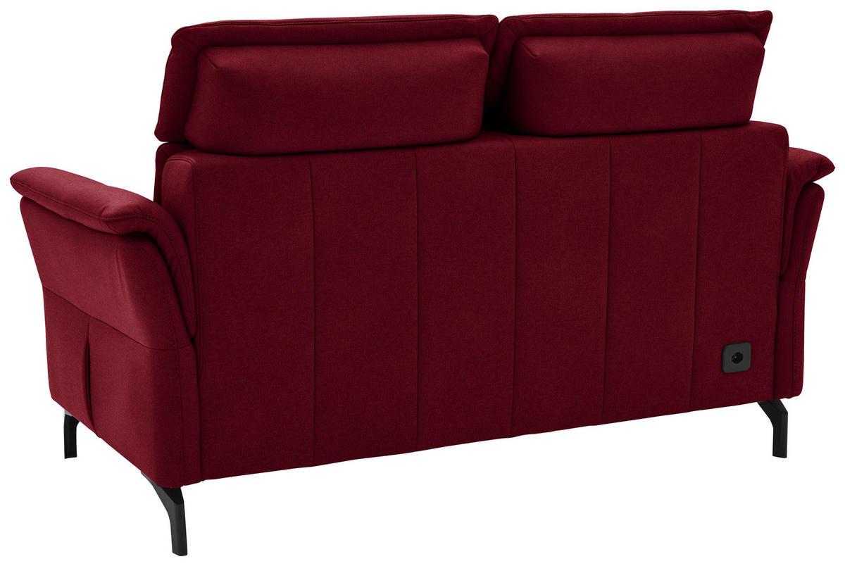2-SITZER-SOFA  in Mikrofaser Rot  - Rot/Schwarz, KONVENTIONELL, Textil/Metall (178/103/95cm) - Dieter Knoll